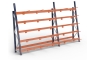 Vertical shelving with divider arms