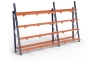 Vertical shelving with divider arms