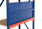 Storage shelving perforated rear panel