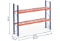 Pallet rack dimensioned with wire mesh support