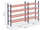 Pallet rack dimensioned with wire mesh support