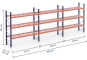 Pallet rack dimensioned with wire mesh support