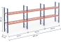 Pallet rack dimensioned with wire mesh support