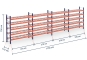 Pallet rack dimensioned with wire mesh support