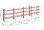 Pallet rack dimensioned with wire mesh support
