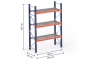 Pallet rack dimensioned with grating