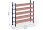 Pallet rack dimensioned with grating