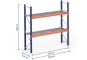Pallet rack dimensioned with grating