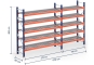 Pallet rack dimensioned with grating