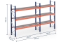 Pallet rack dimensioned with grating