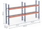 Pallet rack dimensioned with grating