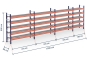 Pallet rack dimensioned with grating