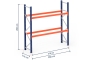 Pallet rack dimensioned without shelves