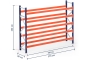 Pallet rack dimensioned without shelves