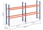 Pallet rack dimensioned without shelves