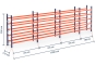 Pallet rack dimensioned without shelves