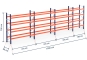 Pallet rack dimensioned without shelves