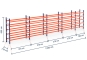 Pallet rack dimensioned without shelves