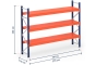 Pallet rack dimensioned with steel shelves