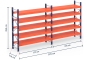 Pallet rack dimensioned with steel shelves