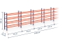 Pallet rack dimensioned without shelves