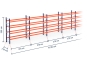 Pallet rack dimensioned without shelves