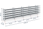 Galvanised pallet rack with grating dimensioned