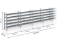 Galvanised pallet rack with grating dimensioned
