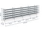 Galvanised pallet rack with grating dimensioned
