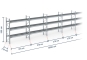 Galvanised pallet rack with grating dimensioned