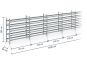 Galvanised pallet racking without shelves, dimensioned