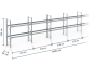 Galvanised pallet racking without shelves, dimensioned