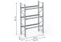 Galvanised pallet racking without shelves, dimensioned