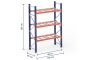 Pallet rack dimensioned with wire mesh support