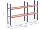 Pallet rack dimensioned with wire mesh support