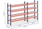 Pallet rack dimensioned with wire mesh support