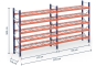 Pallet rack dimensioned with wire mesh support