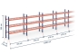 Pallet rack dimensioned with wire mesh support