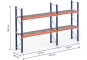 Pallet rack dimensioned with grating