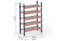 Pallet rack dimensioned with grating