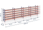 Pallet rack dimensioned with grating