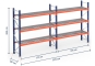 Pallet rack dimensioned with grating