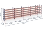 Pallet rack dimensioned with grating