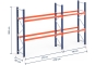 Pallet rack dimensioned without shelves