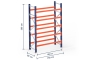 Pallet rack dimensioned without shelves