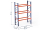 Pallet rack dimensioned without shelves