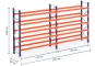 Pallet rack dimensioned without shelves
