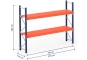 Pallet rack dimensioned with steel shelves
