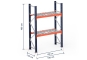 Pallet rack dimensioned with wire mesh support