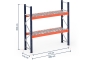 Pallet rack dimensioned with wire mesh support